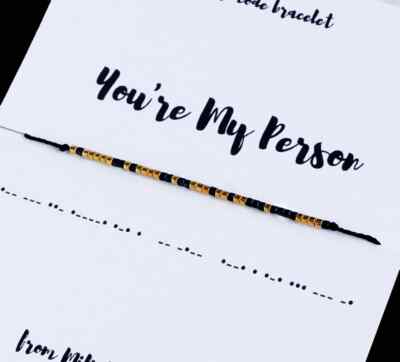 YOU'RE MY PERSON morse code bracelet, gift for her, best friend gift, for  him - Main Image