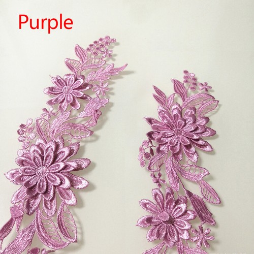 2pcs DIY Embroidered Lace Edging Trim Sewing Craft Costume Applique Ribbon Decor - Picture 17 of 22