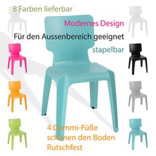 Stapelstuhl, Kunststoff Stuhl Stapelbar Gartenstuhl Wait robust versch.Farben