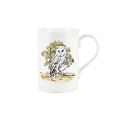 Weiße Schleiereule Tasse - Geschenk für Vogelliebhaber - Bone China Tee-/Kaffeetasse