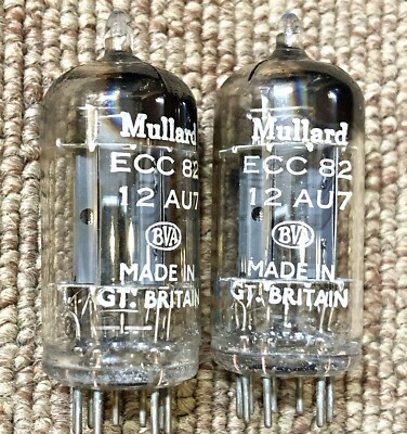Mullard 12AU7/ECC82 Long Plate Square getter 1956 NOS NIB matched