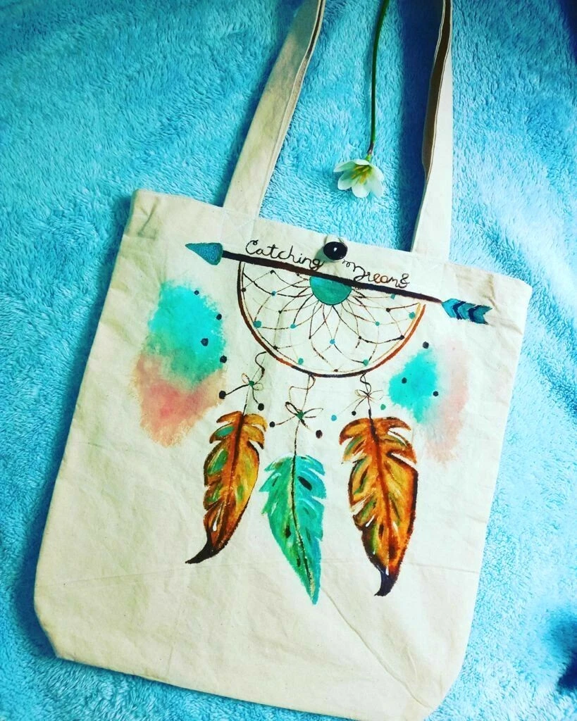 Hand-Painted Eco-Friendly Tote Bag