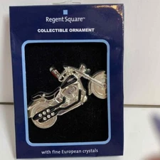 Christmas Ornament Motorcycle Regent Square Stocking Stuffer European Crystal