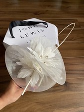 John Lewis Fascinator Hat Cream With Feathers  On With Box -RRP £80