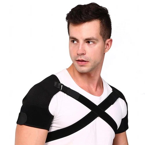 Double Shoulder Brace Support Torn Rotator Cuff Compression Sleeve Pain Reliefs - Picture 7 of 11