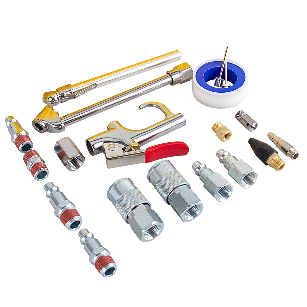 20x Air Compressor Kit 1/4 Inch NPT Air Tool Kit 25Ft Hose Gun Nozzles