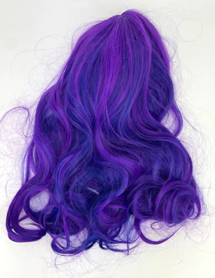 Topcosplay Perücke Blau Lila Karneval Party Kostüm Halloween Lockig 38,1cm