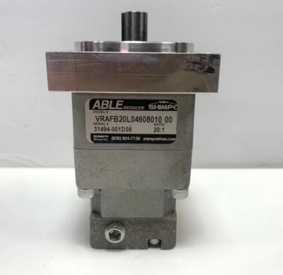 Shimpo Able Reducer, VRAFB20L04608010 00, 20:1 Gearbox for Servo Motor