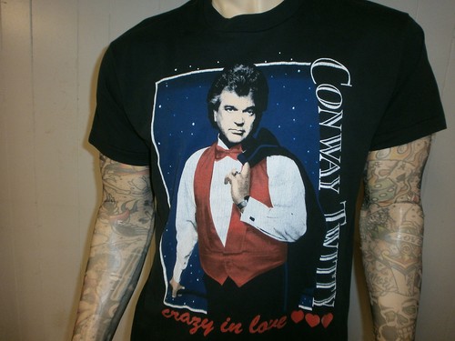 vtg CONWAY TWITTY CONCERT T SHIRT Crazy 