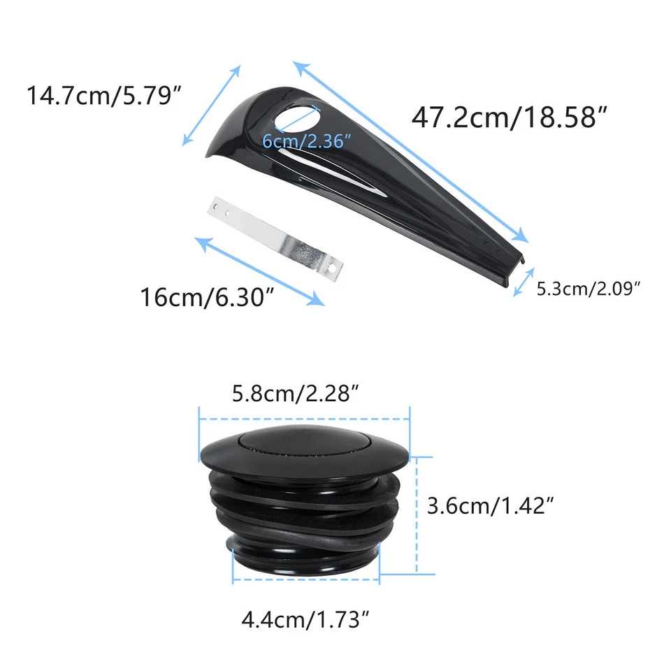 Smooth Dash Fuel Console Gas Tank Cap Cover For Harley Electra Road Glide 08-23 Foto 2 de 4