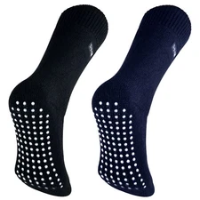 THMO - Mens Indoor Winter Warm Thermal Fleece Lined Slipper Socks with Grips