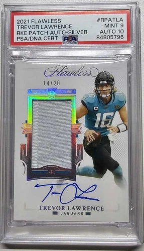 2021 Flawless Trevor Lawrence Rookie True RPA auto /20 PSA 9 Auto 10