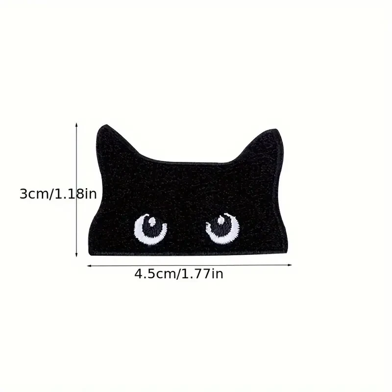 Iron on patch applique black cat 2 3/4 x 1 3/4 inch - Image 2 of 4