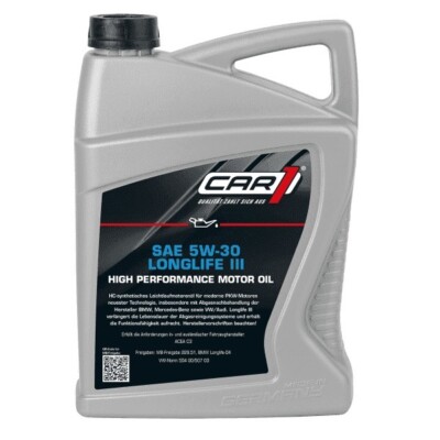 CAR1 5 Liter (5,15 /L) Leichtlauf-Motorenöl SAE 5W-30 Longlife III Audi VW BMW 
