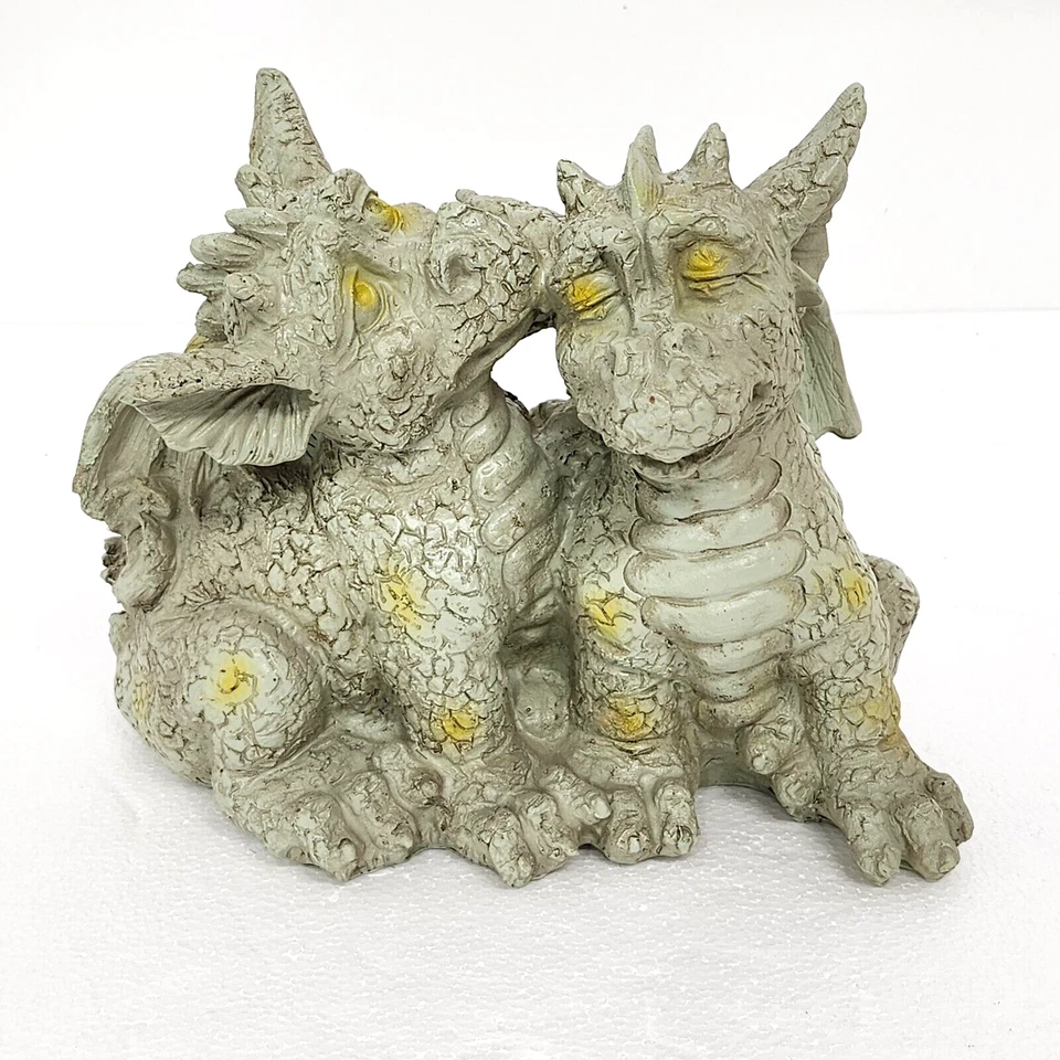 Precioso dragón parejas enamoradas decoración patio exterior resina pintada a mano, ¡NUEVO! Foto 4 de 4