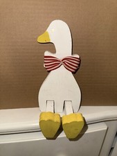 Vintage Goose Wooden Shelf Sitter - 9 Tall