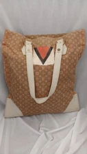 LOUIS VUITTON Tanger Monogram Mini Tote Bag Camel White M40022 Used