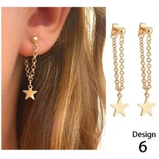 Long Earrings - Pull -Through Dangle Ear Rings - Thread Threader Chain Jewellery