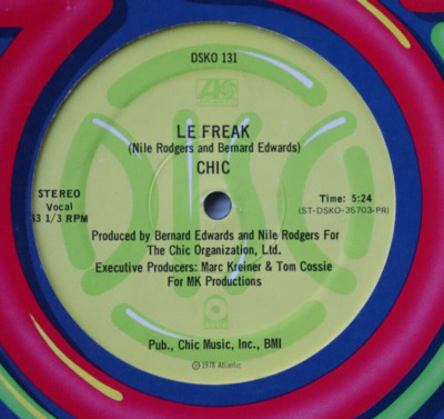 CHIC Le Freak  Savoir Faire 12'' DISCO SINGLE Atlantic DSKO 131 Hype Sticker VG+