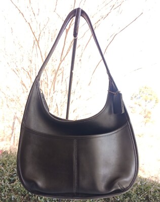 Coach MEDIUM D7D 9033 Vintage Black Leather Ergo Shoulder
