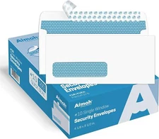 500#10Single Left Window SELF Seal Security Envelopes - Super Strong Quick-Seal