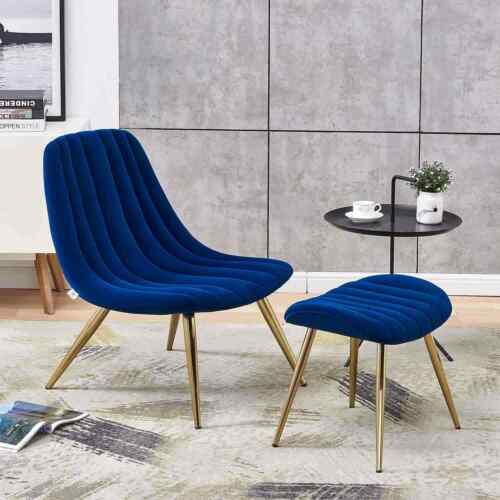 Bellamosa Modern Velvet Accent Chair Luxury Ottoman Stool Armchair Lounge Chair - Picture 10 of 29