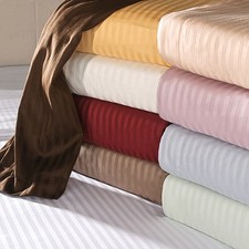 EURO KING IKEA SIZE ALL STRIPE BEDING ITEMS-SHEETS/DUVET/FITTED EGYPTIAN COTTON