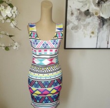 NEW Geometric Print Bodycon Tank Dress. Sz 10