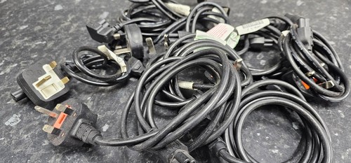 Clover Leaf Power Lead Mains Cables x10 With UK Plugs - Picture 2 of 2