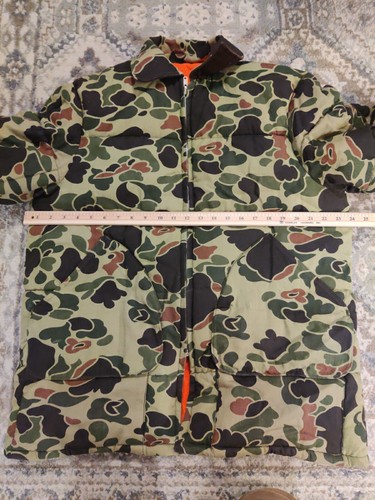 Vintage 70's Charles Daly Reversible Camouflage / Duck Hunter Orange Coat Rare - Picture 12 of 15