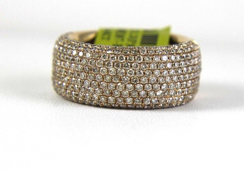 Natural Round Diamond Cluster Pave Dome Wide Ring Band 14k Rose Gold 2.60Ct - Picture 5 of 7