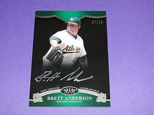 2012 Topps Tier One BRETT ANDERSON White Ink Autograph SP/25 Athletics - Dodgers