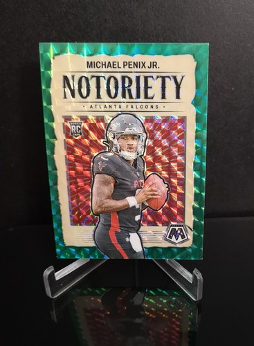 MICHAEL PENIX JR. RC 💥 SP 2024 Panini Mosaic Green Notoriety Prizm Rookie Card