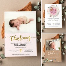 Personalised Photo Christening Invitation - Baptism / Naming day invitation (R1)
