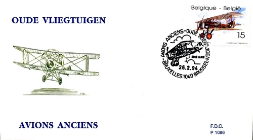 AVIATION ANCIENT AIRPLANES 1994 BELGIUM 4 FDC