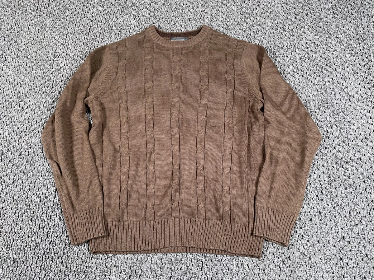 Lightweight cable crewneck sweater sale