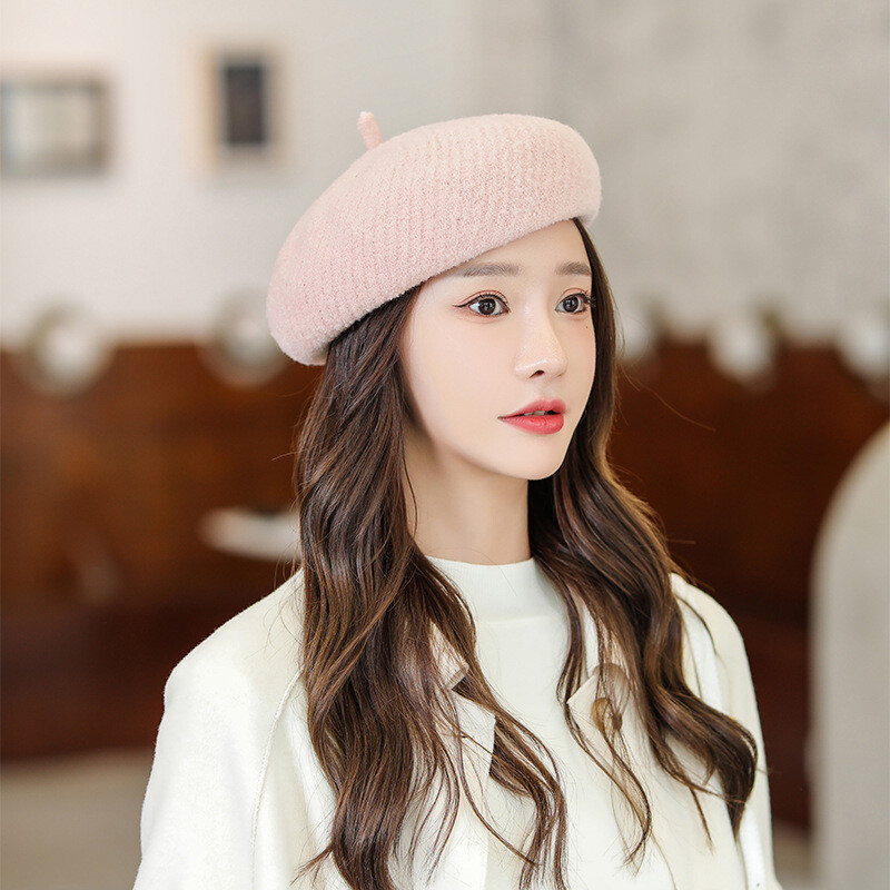 French Beret Beret Hats Cream Wool Beret Hard To Pilling Girls