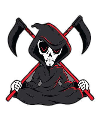 3  Hooded Reaper Sticker Scythe Synth Death Metal Skateboard Punk Laptop Raven
