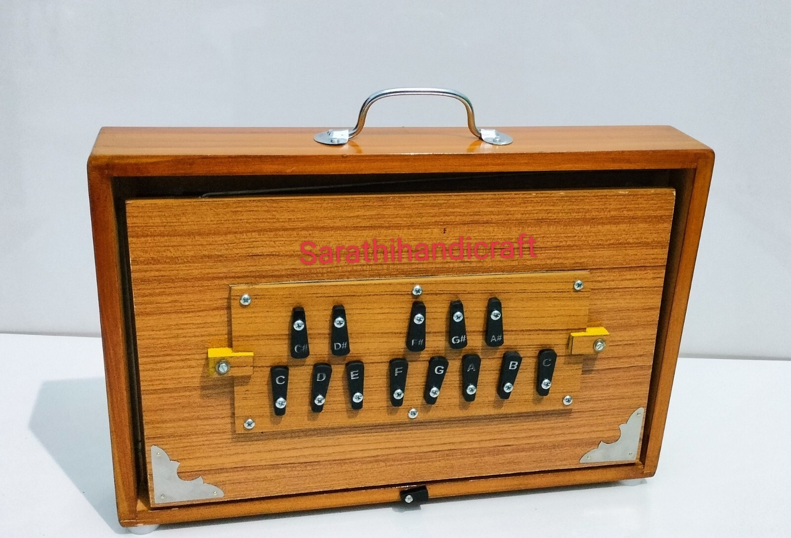 Shruti Box 15x10x3 Inches, Teak wood and Ply, 440Hz & 432Hz Sur Pete