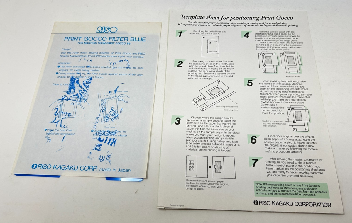 Feuilles Master HI-MESH B6 Pour RISO PRINT GOCCO - Lot De 5 Feuilles Scellées - Neuf - Japon