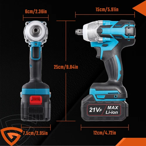 1000NM 1/2" Cordless Electric Impact Wrench Drill Gun Ratchet Driver No Battery - Picture 8 of 12