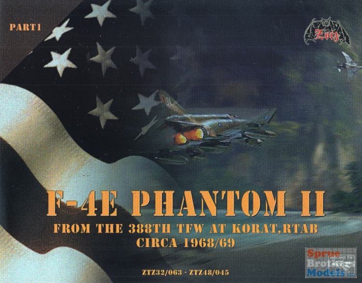 1/48 Zotz Decals #48045 F-4E Phantom II 388th TFW Korat 1968-69 Pt