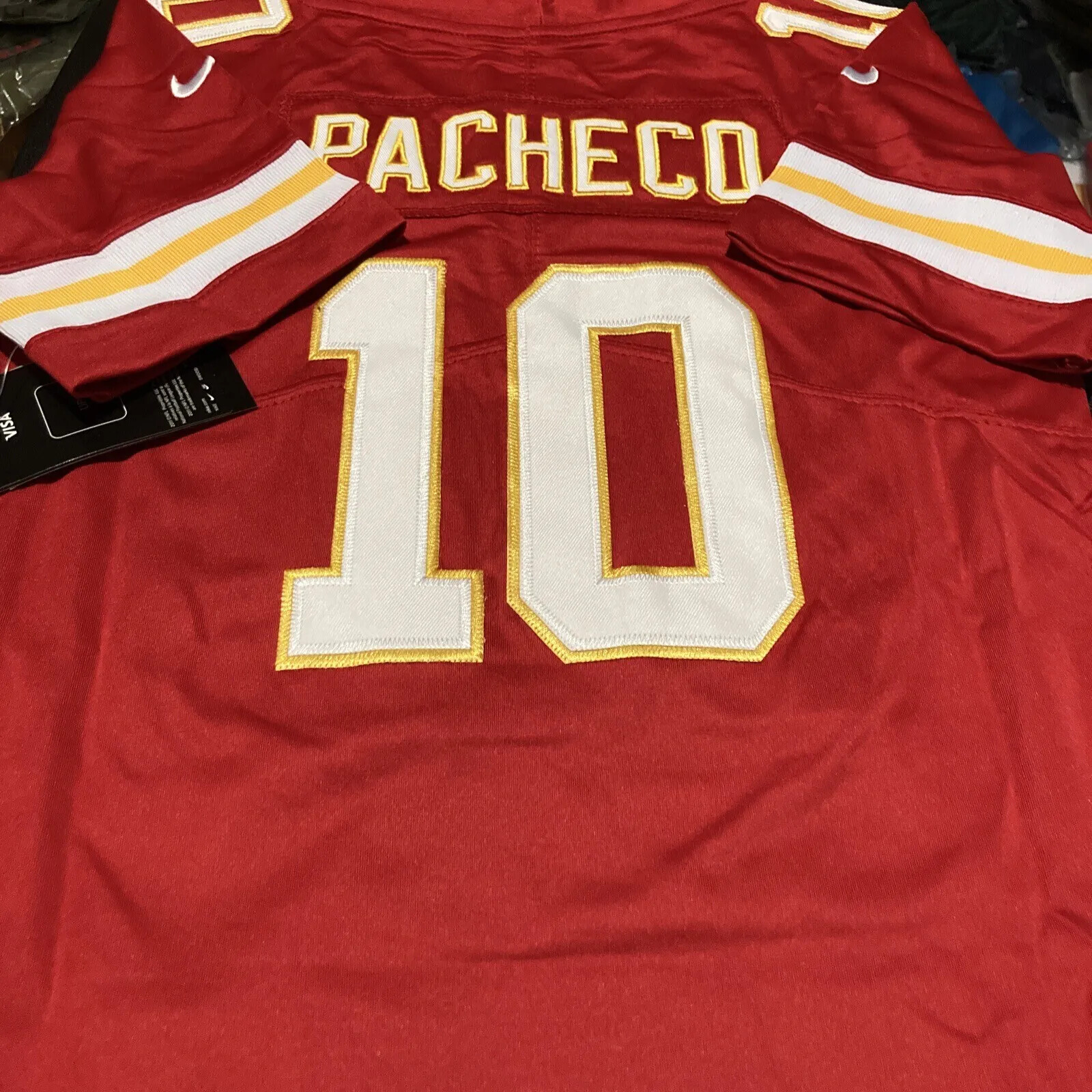 NWT youth customized jersey chiefs #10 isiah pacheco S-XL red regular fit new