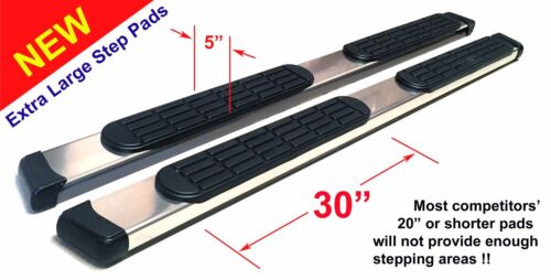 Fits 2008-2013 Jeep Liberty 5" Chrome Pads Running Side Step Boards Nerf Bars - Photo 1 sur 2