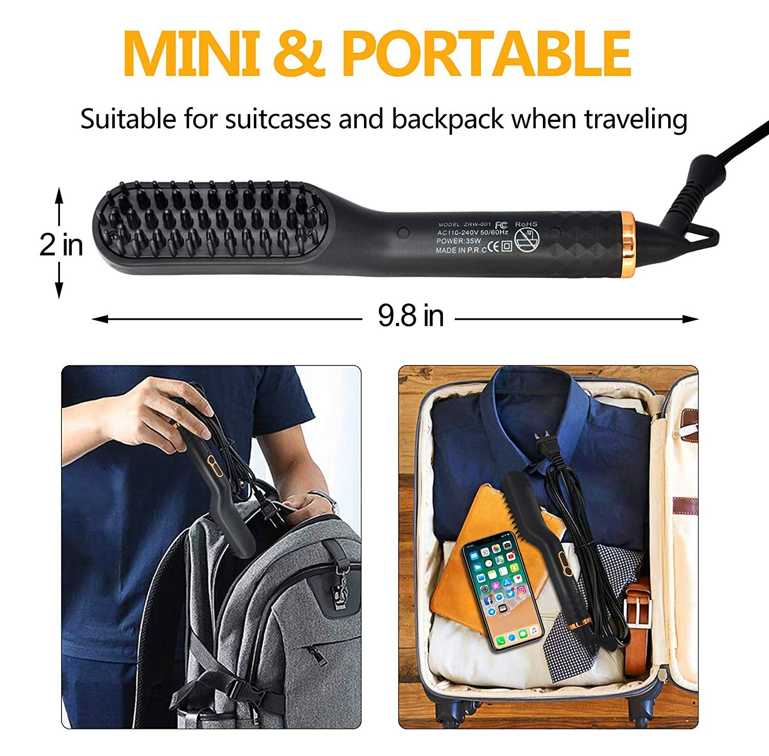 Xikezan Mini Hair Straightener Brush eBay