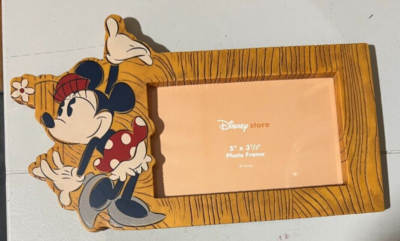 Disney Store Minnie Mouse 5” X 3 1/2” Photo Frame Picture Wood
