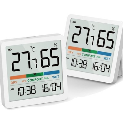 Digital Thermometer Hygrometer Innenraum Messgerät Wandmontage Komfortanzeige...