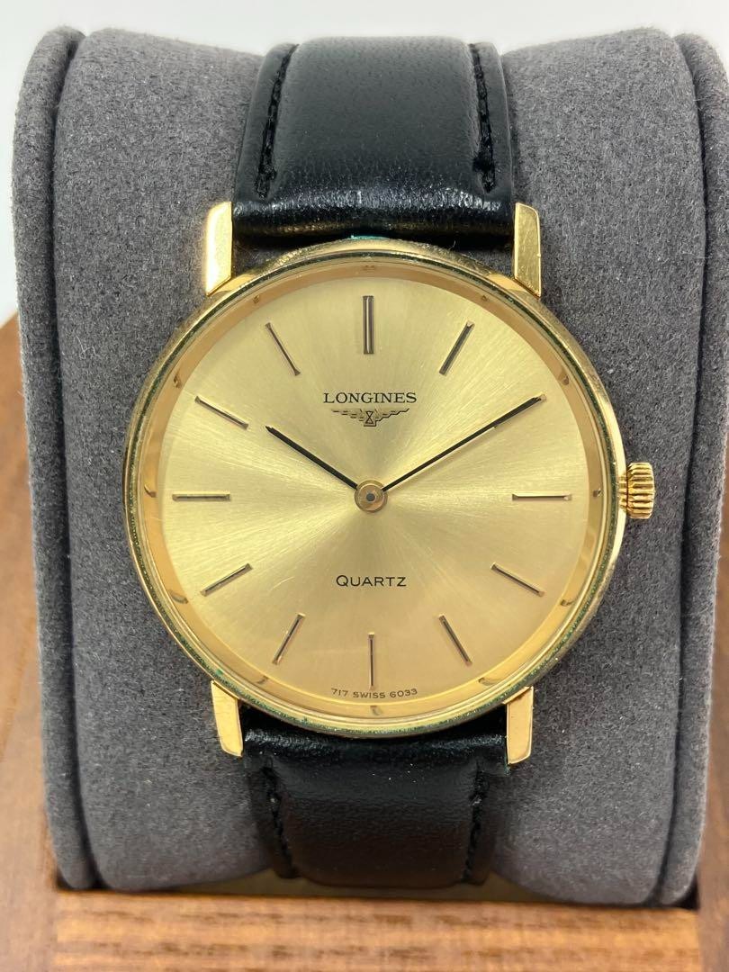 LONGINES 717 6033 33mm Gold Dial Vintage Quartz Men's Watch
