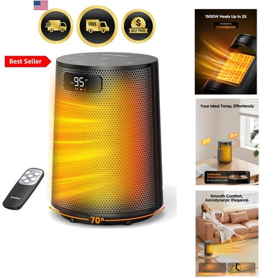 #ad Space Heater Electric Portable Heaters for Indoor Use with Thermostat and Re... $79.99