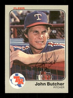 1983 Fleer #563 John Butcher  signed autograph  ballpoint EAA1 BXCP71
